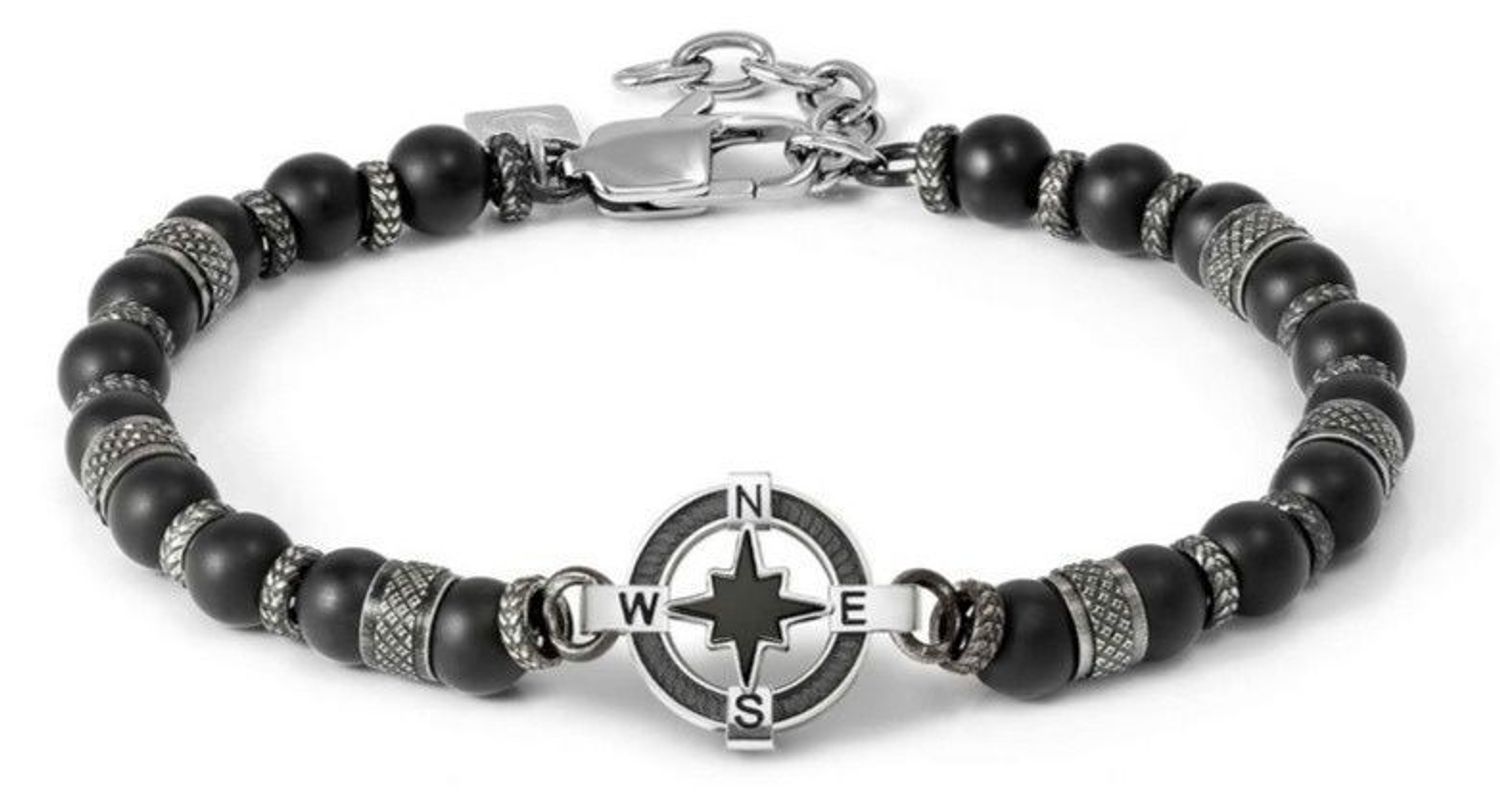 Bransoletka męska Nomination Manvision 133016 060 – stal nierdzewna, Róża Wiatrów, czarny agat.jpg